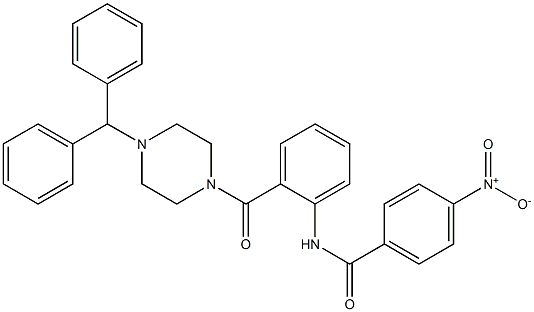 N-{2-[(4-benzhydryl-1-piperazinyl)carbonyl]phenyl}-4-nitrobenzamide Structure
