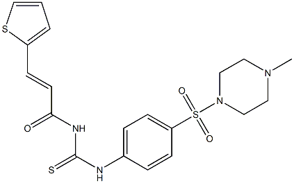 N-{4-[(4-methyl-1-piperazinyl)sulfonyl]phenyl}-N'-[(E)-3-(2-thienyl)-2-propenoyl]thiourea Structure