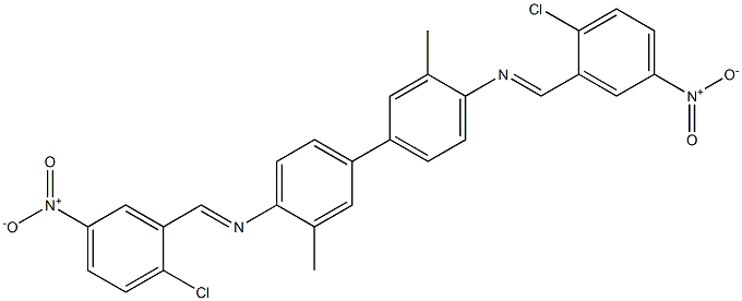 N-[(E)-(2-chloro-5-nitrophenyl)methylidene]-N-(4'-{[(E)-(2-chloro-5-nitrophenyl)methylidene]amino}-3,3'-dimethyl[1,1'-biphenyl]-4-yl)amine 구조식 이미지