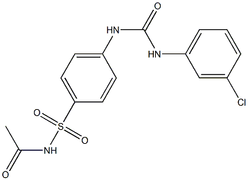 N-acetyl-4-{[(3-chloroanilino)carbonyl]amino}benzenesulfonamide 구조식 이미지