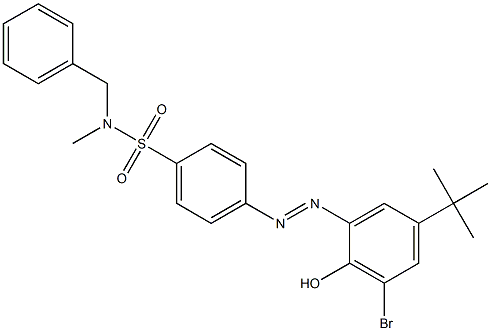N-benzyl-4-{(E)-2-[3-bromo-5-(tert-butyl)-2-hydroxyphenyl]diazenyl}-N-methylbenzenesulfonamide Structure