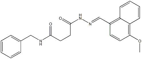 N-benzyl-4-{2-[(E)-(4-methoxy-1-naphthyl)methylidene]hydrazino}-4-oxobutanamide Structure