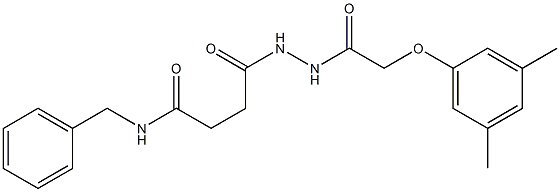 N-benzyl-4-{2-[2-(3,5-dimethylphenoxy)acetyl]hydrazino}-4-oxobutanamide 구조식 이미지