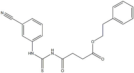 phenethyl 4-{[(3-cyanoanilino)carbothioyl]amino}-4-oxobutanoate 구조식 이미지
