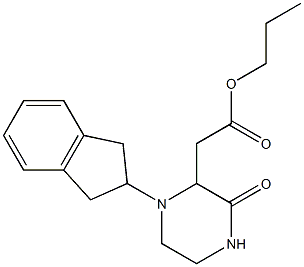 propyl 2-[1-(2,3-dihydro-1H-inden-2-yl)-3-oxo-2-piperazinyl]acetate 구조식 이미지