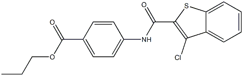 propyl 4-{[(3-chloro-1-benzothiophen-2-yl)carbonyl]amino}benzoate 구조식 이미지