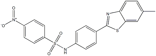 N-[4-(6-methyl-1,3-benzothiazol-2-yl)phenyl]-4-nitrobenzenesulfonamide 구조식 이미지