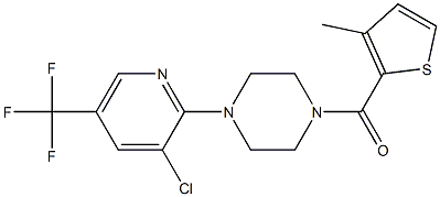 {4-[3-chloro-5-(trifluoromethyl)-2-pyridinyl]piperazino}(3-methyl-2-thienyl)methanone 구조식 이미지