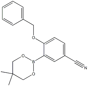 4-Benzyloxy-3-(5,5-dimethyl-1,3,2-dioxaborinan-2-yl)benzonitrile Structure