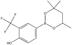 2-(Trifluoromethyl)-4-(4,4,6-trimethyl-1,3,2-dioxaborinan-2-yl)phenol Structure