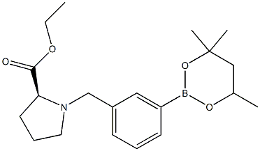 Ethyl 1-[3-(4,4,6-trimethyl-1,3,2-dioxaborinan-2-yl)benzyl]prolinate 구조식 이미지