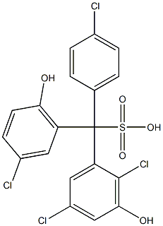 (4-Chlorophenyl)(3-chloro-6-hydroxyphenyl)(2,5-dichloro-3-hydroxyphenyl)methanesulfonic acid 구조식 이미지