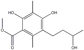 2,4-Dihydroxy-5-(3-hydroxybutyl)-3,6-dimethylbenzoic acid methyl ester Structure