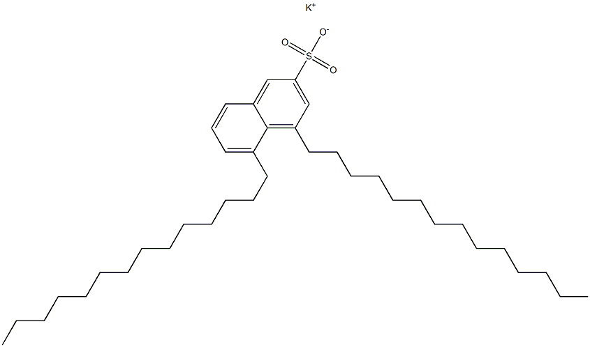 4,5-Ditetradecyl-2-naphthalenesulfonic acid potassium salt Structure