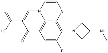 9-Fluoro-10-[3-(methylamino)azetidin-1-yl]-7-oxo-7H-pyrido[1,2,3-de]-1,4-benzothiazine-6-carboxylic acid 구조식 이미지