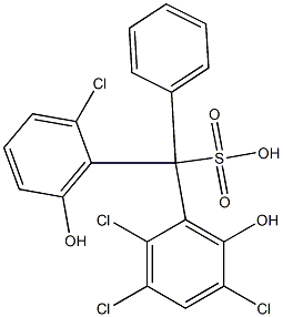 (2-Chloro-6-hydroxyphenyl)(2,3,5-trichloro-6-hydroxyphenyl)phenylmethanesulfonic acid 구조식 이미지