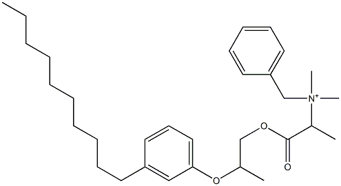 N,N-Dimethyl-N-benzyl-N-[1-[[2-(3-decylphenyloxy)propyl]oxycarbonyl]ethyl]aminium 구조식 이미지