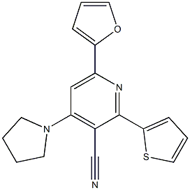 2-(2-Thienyl)-4-(pyrrolidin-1-yl)-6-(2-furanyl)pyridine-3-carbonitrile Structure