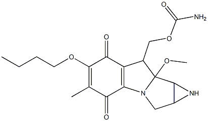 8-[[(Aminocarbonyl)oxy]methyl]-6-butoxy-1,1a,2,8,8a,8b-hexahydro-8a-methoxy-5-methylazirino[2',3':3,4]pyrrolo[1,2-a]indole-4,7-dione Structure