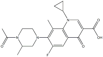 1-Cyclopropyl-6-fluoro-8-methyl-1,4-dihydro-7-(3-methyl-4-acetylpiperazin-1-yl)-4-oxoquinoline-3-carboxylic acid Structure