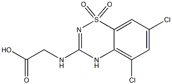 3-[(Carboxymethyl)amino]-5,7-dichloro-4H-1,2,4-benzothiadiazine 1,1-dioxide Structure