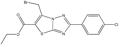 2-(4-Chlorophenyl)-6-(bromomethyl)thiazolo[3,2-b][1,2,4]triazole-5-carboxylic acid ethyl ester 구조식 이미지