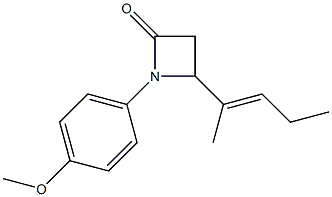 1-(4-Methoxyphenyl)-4-(1-methyl-1-butenyl)azetidin-2-one 구조식 이미지