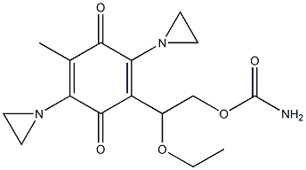 2,5-Bis(1-aziridinyl)-3-methyl-6-[1-ethoxy-2-(carbamoyloxy)ethyl]-1,4-benzoquinone Structure