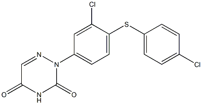 2-[3-Chloro-4-(4-chlorophenylthio)phenyl]-1,2,4-triazine-3,5(2H,4H)-dione 구조식 이미지