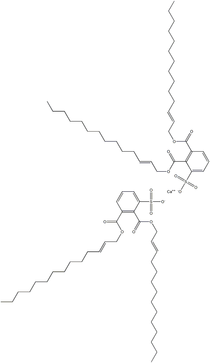 Bis[2,3-di(2-tetradecenyloxycarbonyl)benzenesulfonic acid]calcium salt Structure