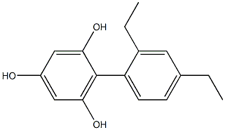 2-(2,4-Diethylphenyl)benzene-1,3,5-triol 구조식 이미지