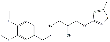 1-(3,4-Dimethoxyphenethylamino)-3-(5-methyl-3-thienyloxy)-2-propanol Structure