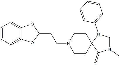 8-[2-(1,3-Benzodioxol-2-yl)ethyl]-3-methyl-1-phenyl-1,3,8-triazaspiro[4.5]decan-4-one 구조식 이미지