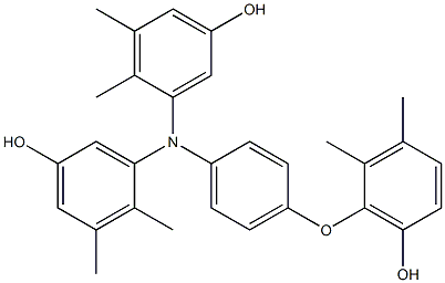 N,N-Bis(5-hydroxy-2,3-dimethylphenyl)-4-(6-hydroxy-2,3-dimethylphenoxy)benzenamine 구조식 이미지