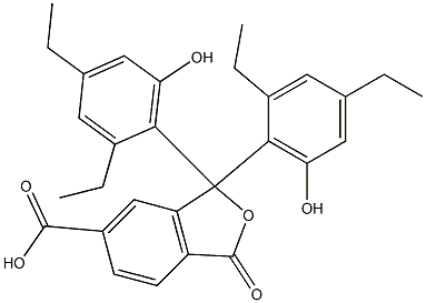 1,1-Bis(2,4-diethyl-6-hydroxyphenyl)-1,3-dihydro-3-oxoisobenzofuran-6-carboxylic acid Structure