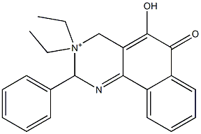 2,3,4,6-Tetrahydro-5-hydroxy-6-oxo-2-phenyl-3,3-diethylbenzo[h]quinazolin-3-ium 구조식 이미지