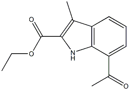 7-Acetyl-3-methyl-1H-indole-2-carboxylic acid ethyl ester 구조식 이미지