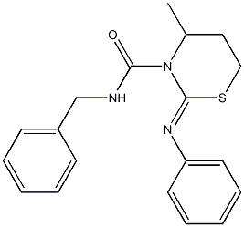 2-Phenylimino-3-(benzylaminocarbonyl)-4-methyltetrahydro-2H-1,3-thiazine Structure