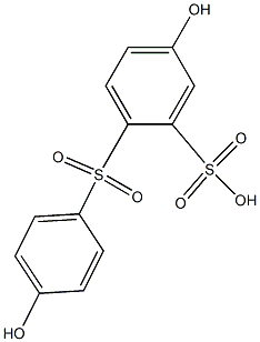 5-Hydroxy-2-[(4-hydroxyphenyl)sulfonyl]benzenesulfonic acid Structure