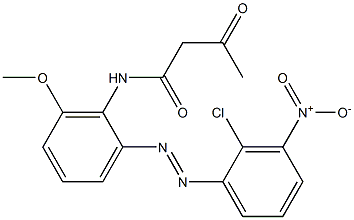 2-Acetyl-2'-(2-chloro-3-nitrophenylazo)-6'-methoxyacetanilide 구조식 이미지