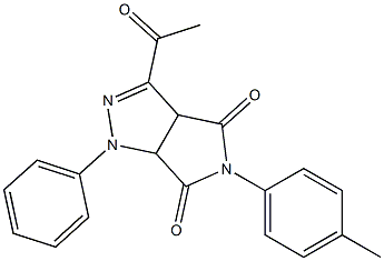 1,3a,4,5,6,6a-Hexahydro-3-acetyl-4,6-dioxo-5-(4-methylphenyl)-1-(phenyl)pyrrolo[3,4-c]pyrazole Structure