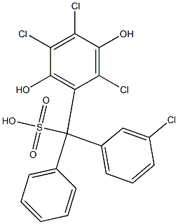 (3-Chlorophenyl)(2,4,5-trichloro-3,6-dihydroxyphenyl)phenylmethanesulfonic acid Structure