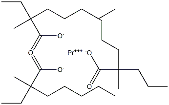 Praseodymium(III)bis(2-ethyl-2-methylheptanoate)(2-methyl-2-propylhexanoate) Structure