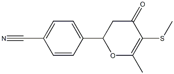 2-(p-Cyanophenyl)-6-methyl-5-methylthio-2,3-dihydro-4H-pyran-4-one 구조식 이미지