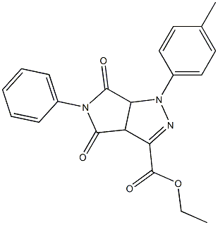 1,3a,4,5,6,6a-Hexahydro-4,6-dioxo-5-(phenyl)-1-(4-methylphenyl)pyrrolo[3,4-c]pyrazole-3-carboxylic acid ethyl ester Structure