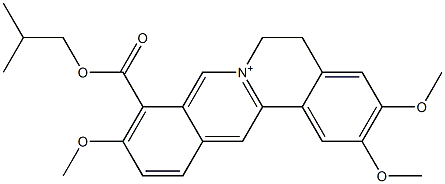 5,6-Dihydro-2,3,10-trimethoxy-9-(isobutyloxycarbonyl)dibenzo[a,g]quinolizinium Structure