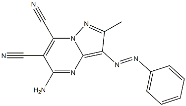 2-Methyl-3-(phenylazo)-5-aminopyrazolo[1,5-a]pyrimidine-6,7-dicarbonitrile 구조식 이미지