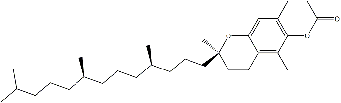 (2R)-3,4-Dihydro-2,5,7-trimethyl-2-[(4R,8R)-4,8,12-trimethyltridecyl]-2H-1-benzopyran-6-ol acetate 구조식 이미지