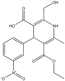 1,4-Dihydro-2-methyl-6-hydroxymethyl-4-(3-nitrophenyl)pyridine-3,5-dicarboxylic acid 3-ethyl ester Structure