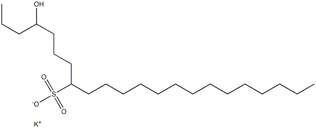 4-Hydroxydocosane-8-sulfonic acid potassium salt 구조식 이미지